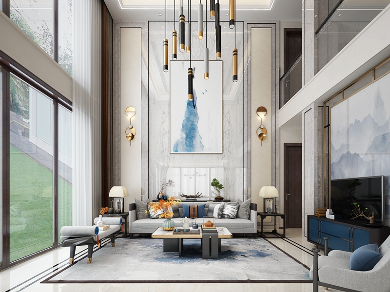 《世贸铜雀台》800平别墅装饰，体现清丽高雅的空间氛围